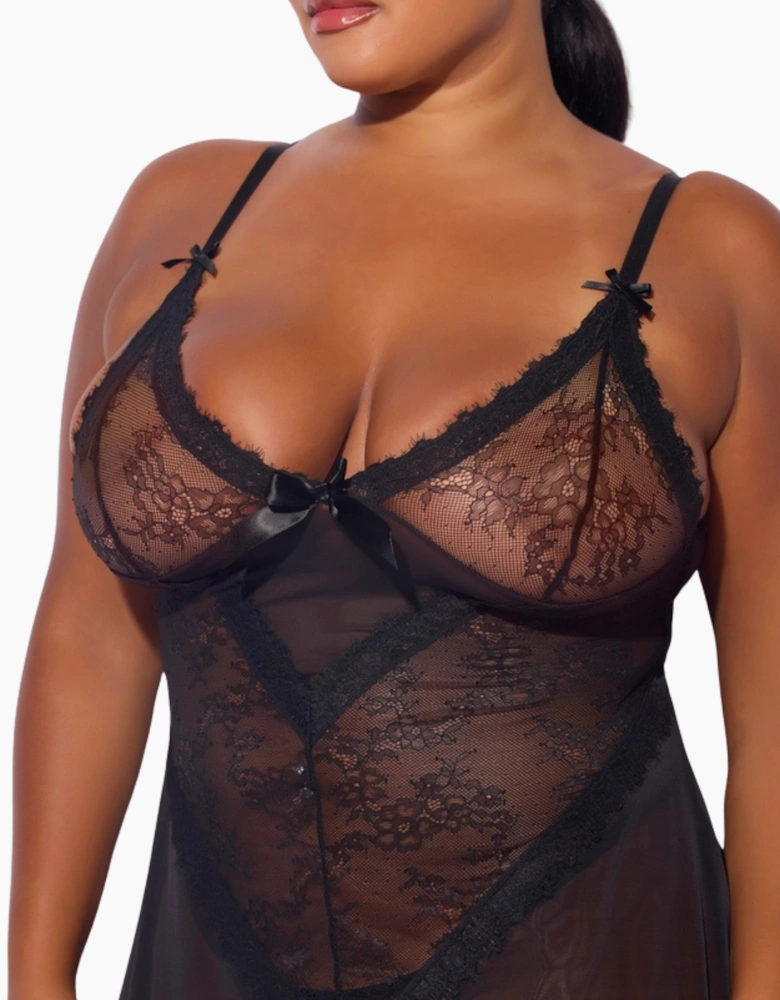 Hd02805a House Of Desire Kiki Lace Babydoll & Thong Set