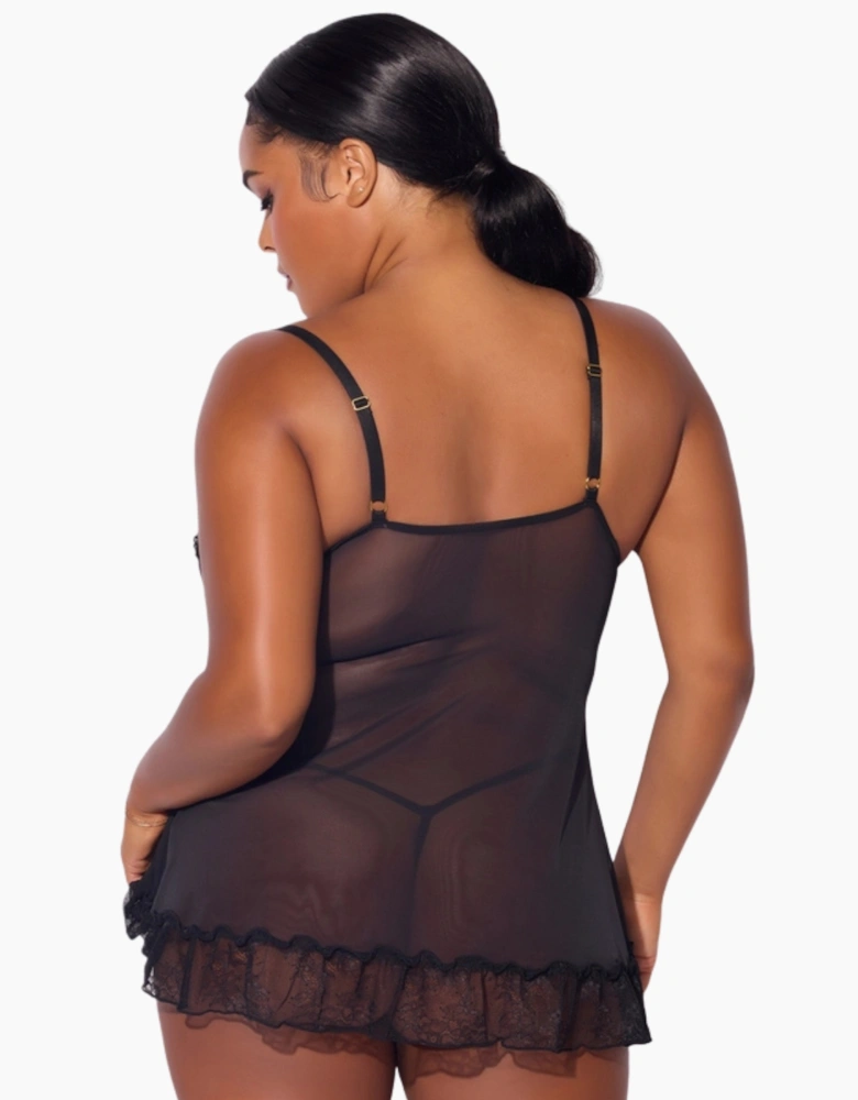 Hd02805a House Of Desire Kiki Lace Babydoll & Thong Set
