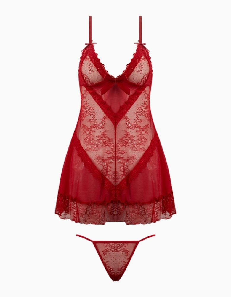Hd02805a House Of Desire Kiki Lace Babydoll & Thong Set