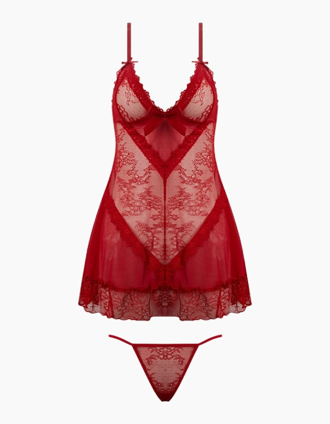 Hd02805a House Of Desire Kiki Lace Babydoll & Thong Set