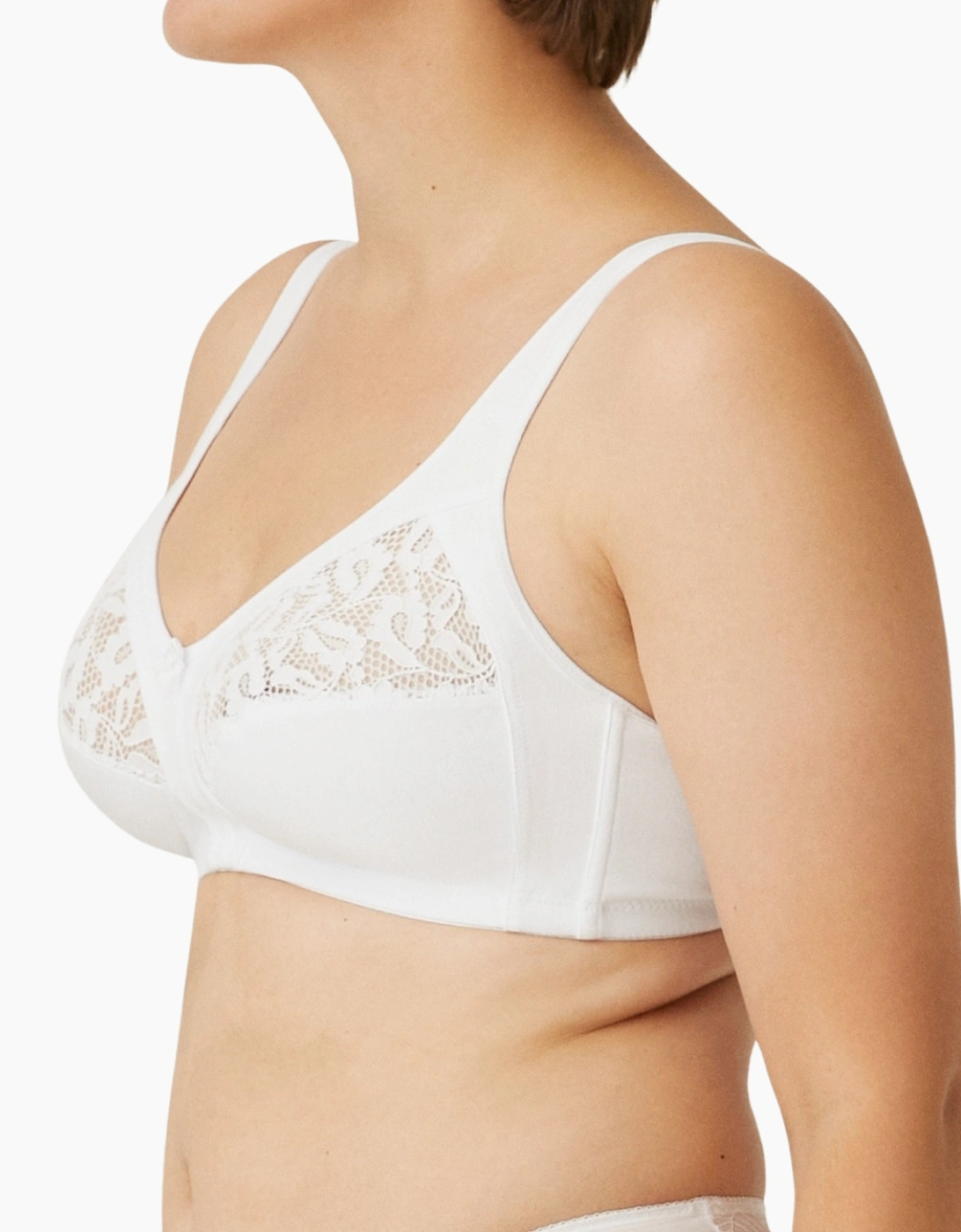 5346 Naturana Vintage Cotton Non Wired Lace Bra