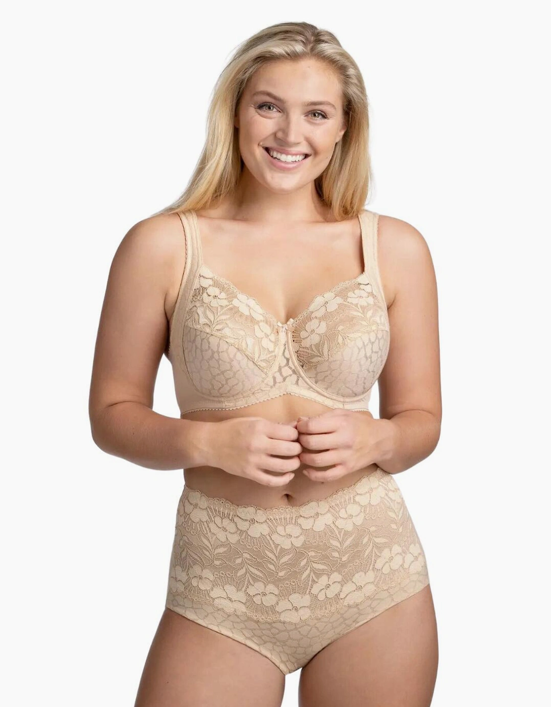 2166 Miss Mary Of Sweden Jacquard & Lace Underwired Bra