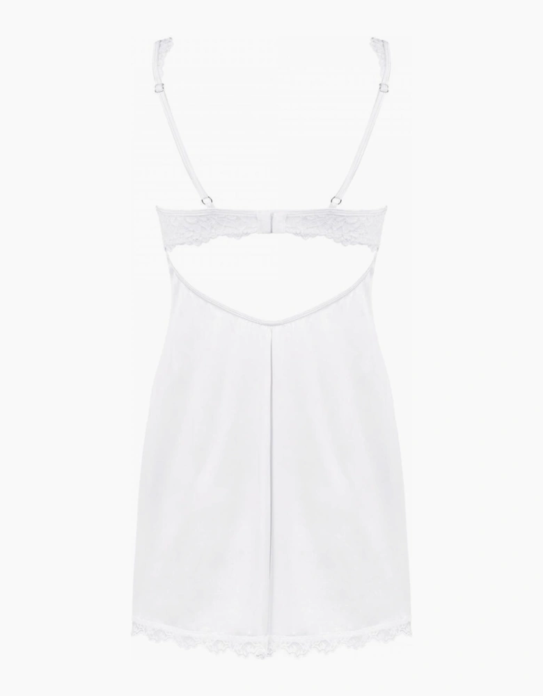 Obsessive Amor Blanco Chemise and Thong Set