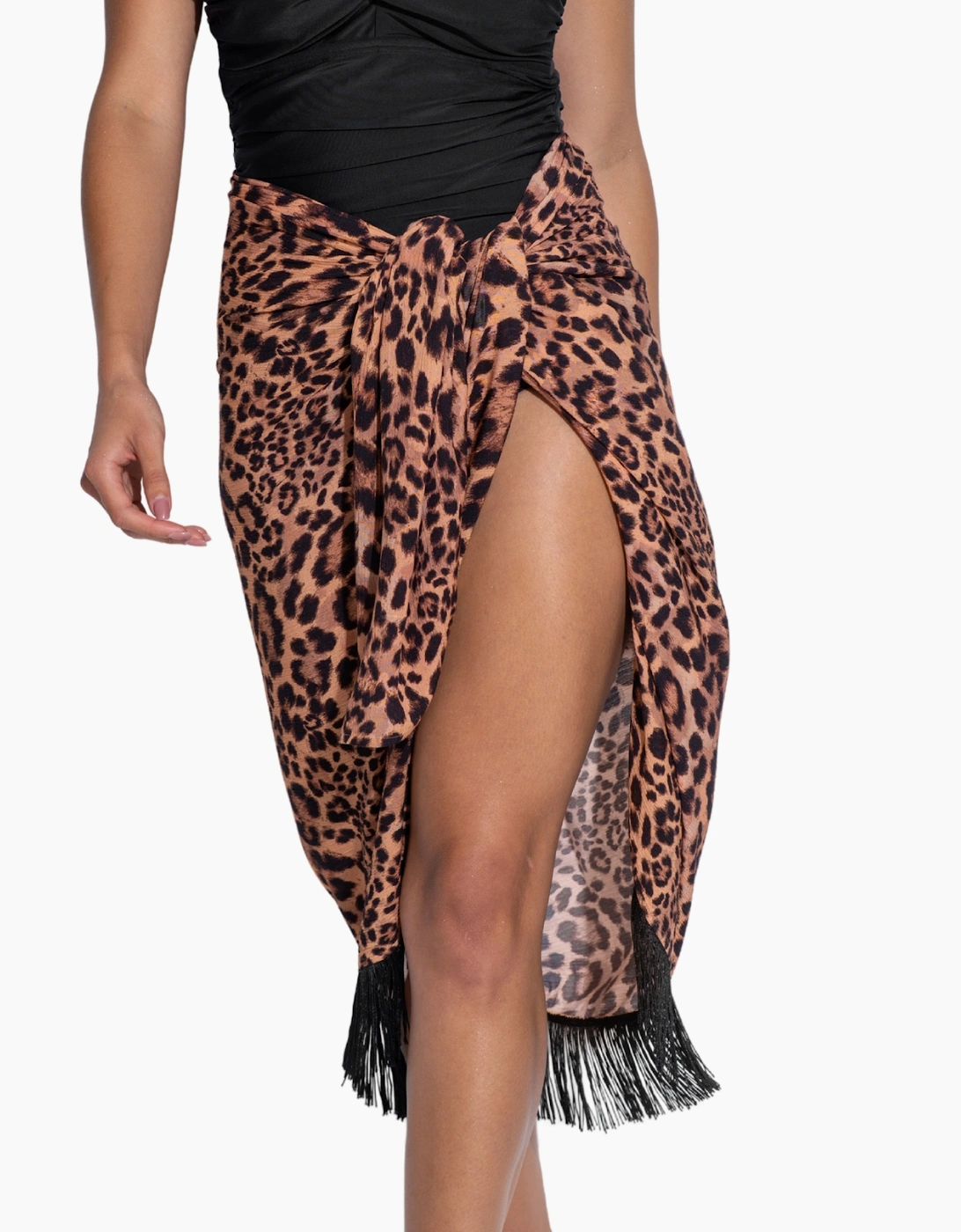 91124 Pour Moi Fringe Trim Crinkle Multiway Sarong