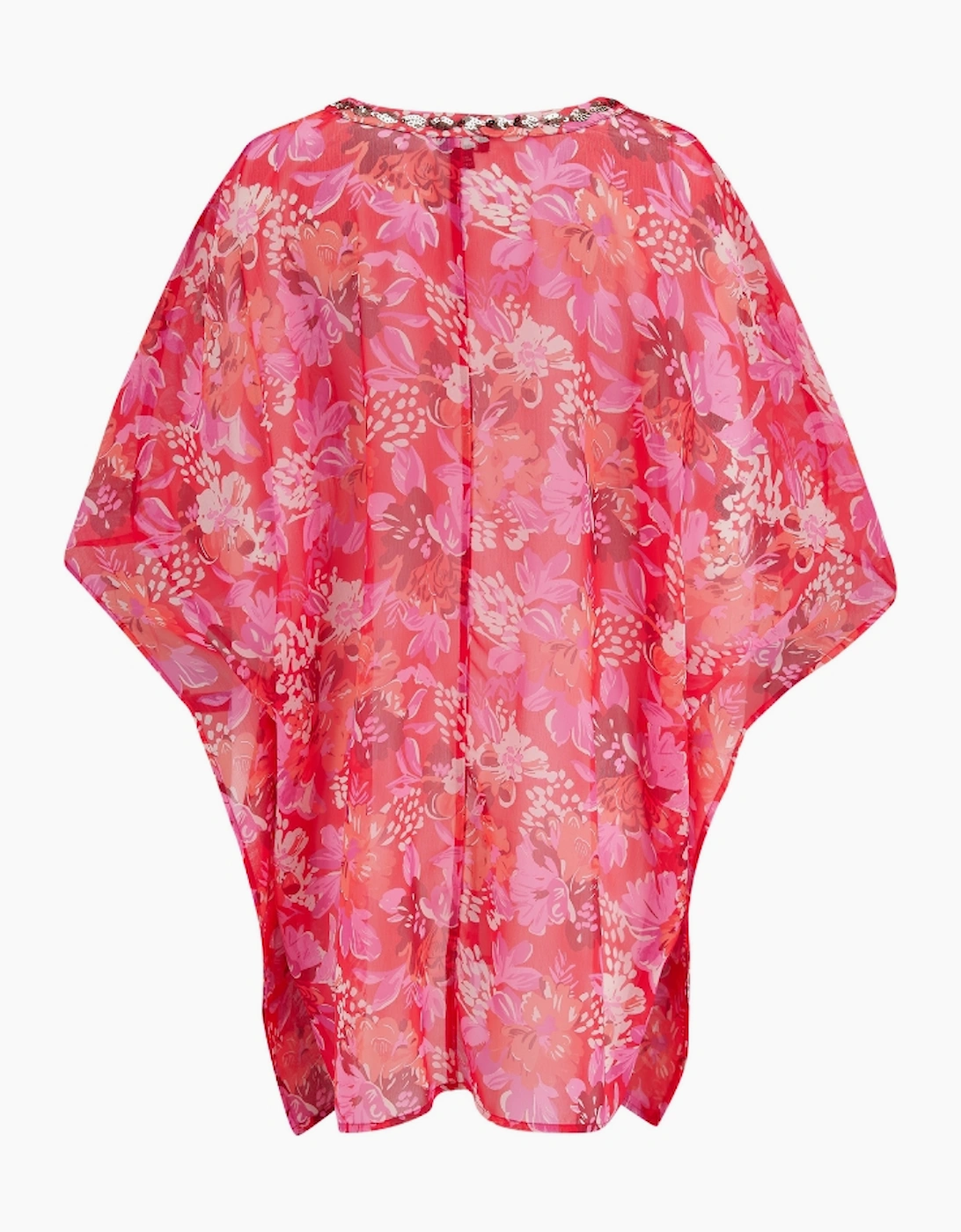 91146 Pour Moi  Chiffon V-Neck Embellished Kaftan