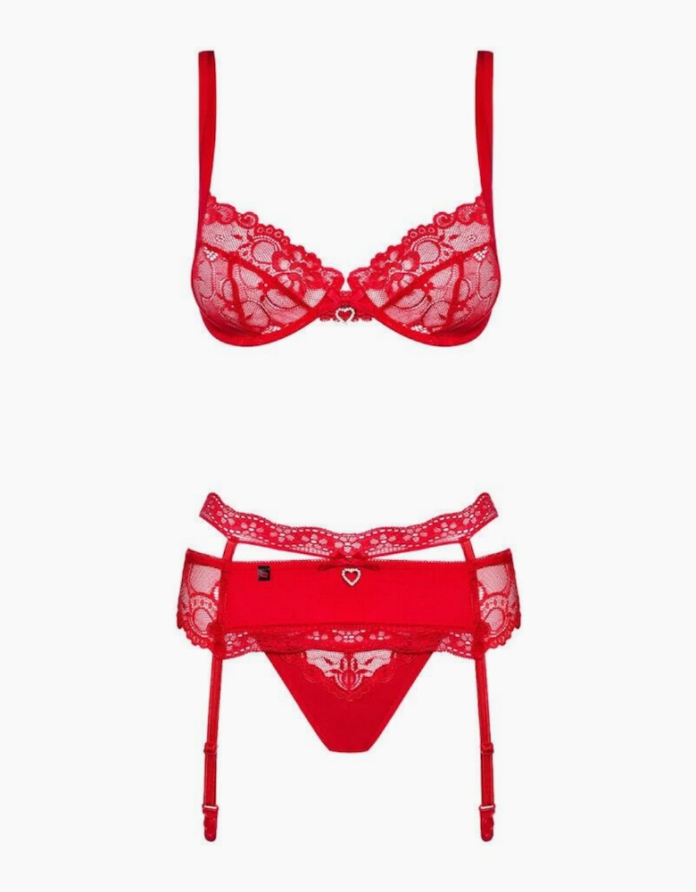 Obsessive Heartina 3 Piece Lingerie Bra Set