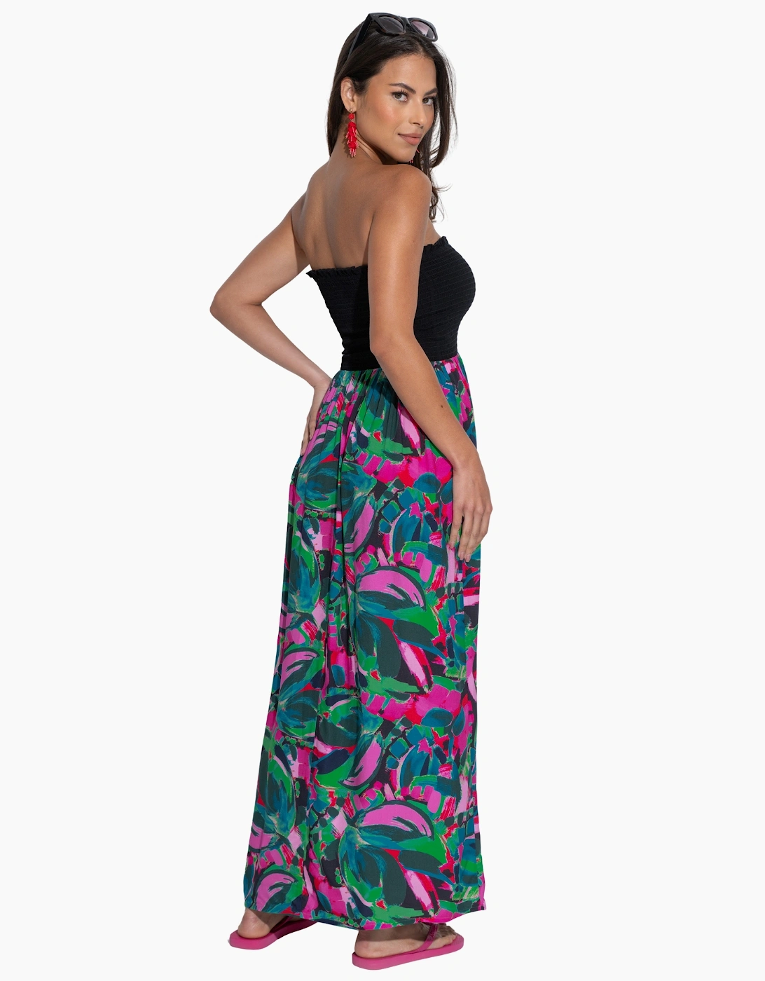 91130 Pour Moi Emma Strapless Shirred Bodice Maxi Beach Dress