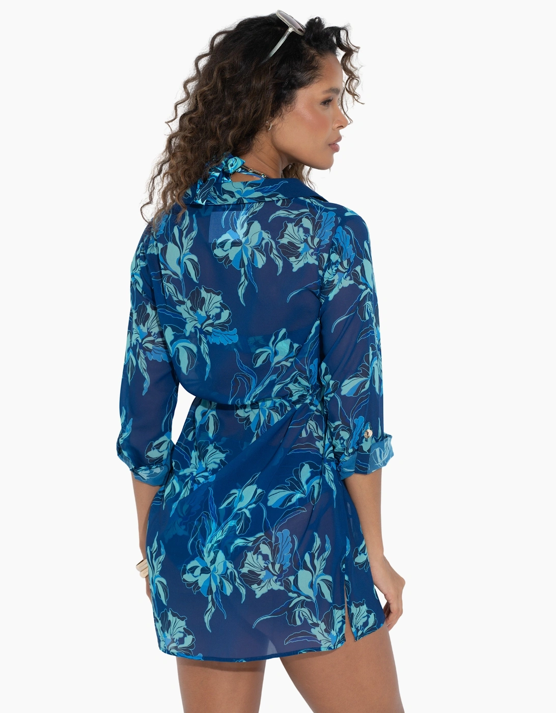 91110 Pour Moi  Chiffon Button Through Beach Shirt
