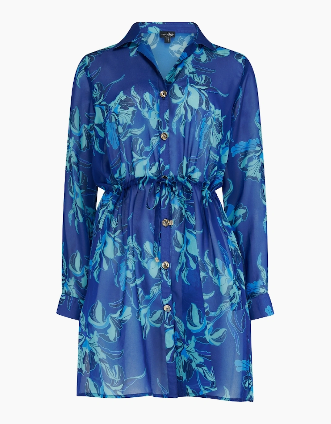 91110 Pour Moi  Chiffon Button Through Beach Shirt