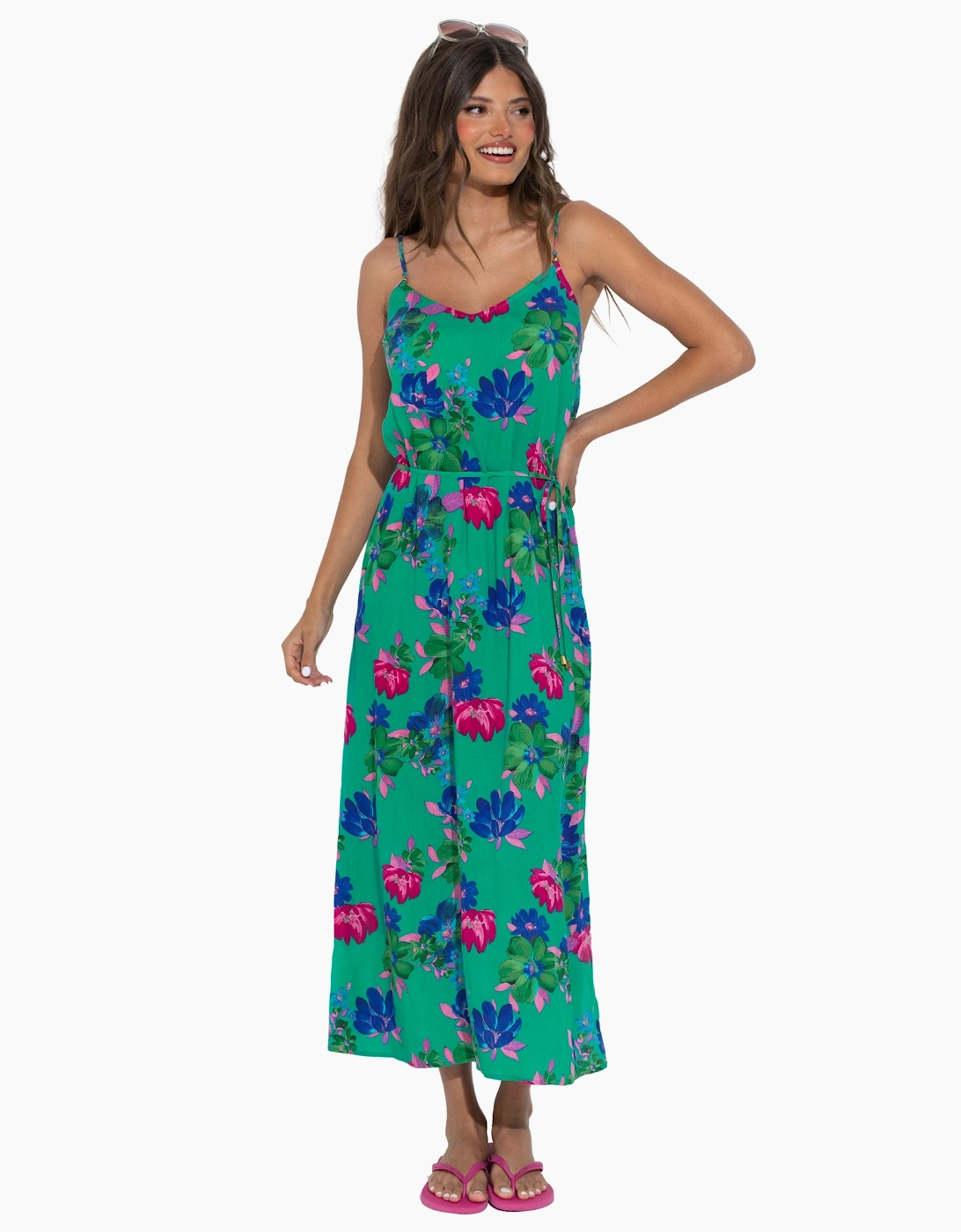 91094 Pour Moi Melanie Tie Belt Maxi Beach Dress