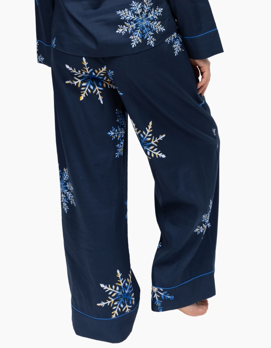 5131 Cyberjammies Frosty Snowflake Print Wide Leg Pyjama Bottoms