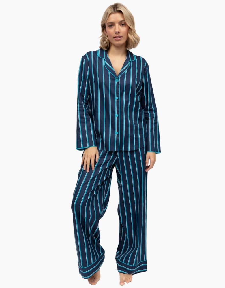 5023 Cyberjammies Marina Printed Stripe Wide Leg Pyjama Bottoms