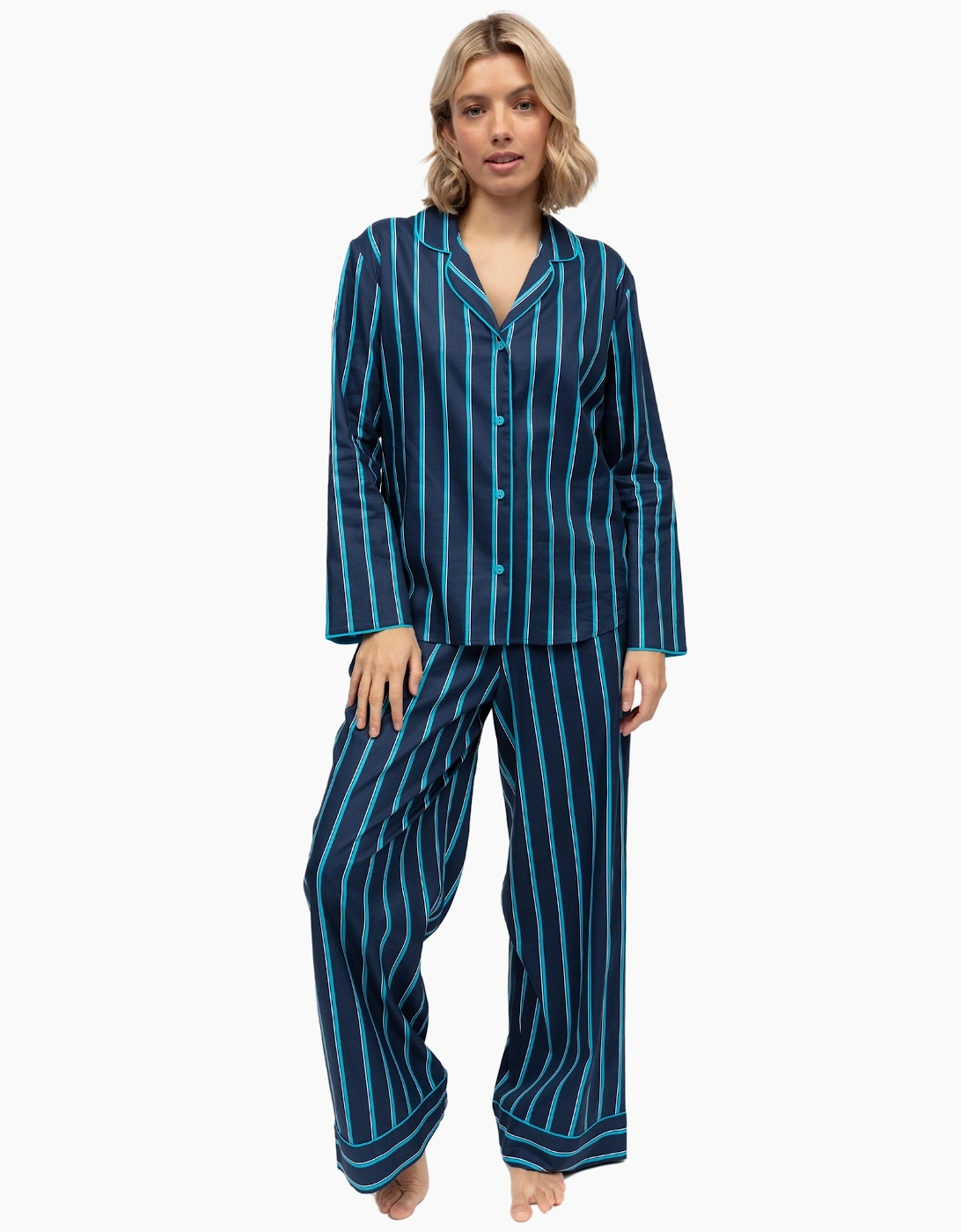 5023 Cyberjammies Marina Printed Stripe Wide Leg Pyjama Bottoms