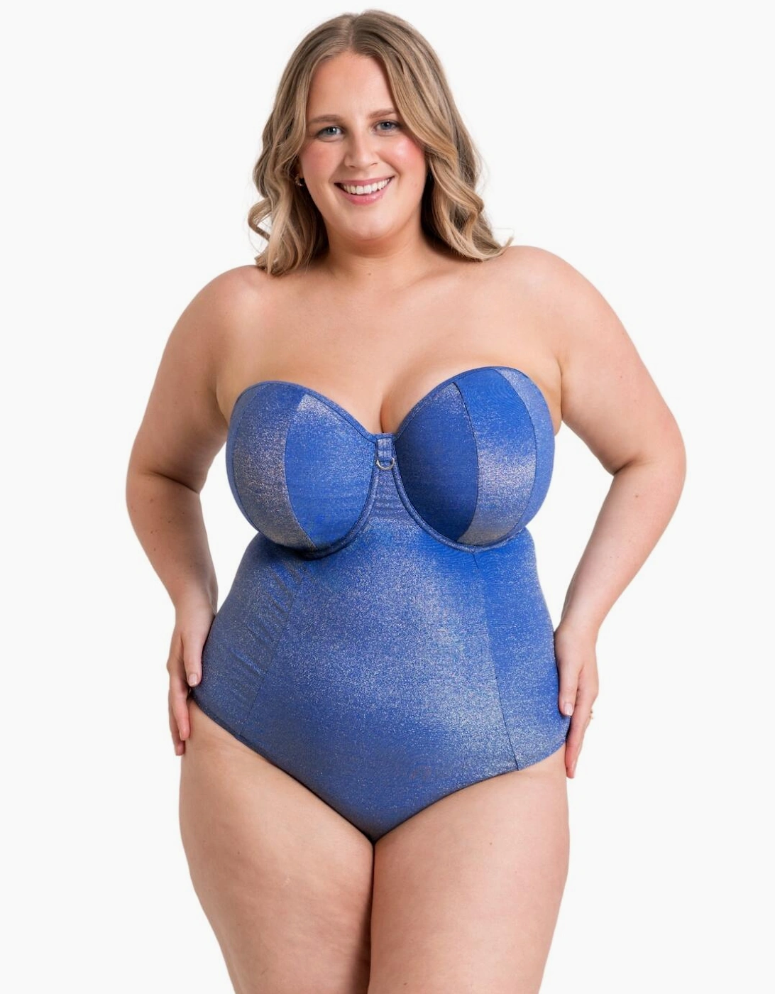 CS037600 Curvy Kate Sapphire Seas Multiway Bandeau Swimsuit