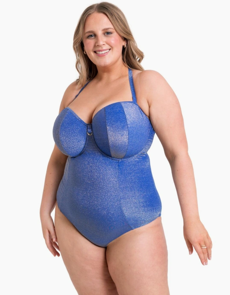 CS037600 Curvy Kate Sapphire Seas Multiway Bandeau Swimsuit