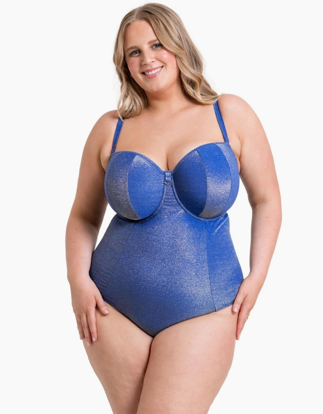 CS037600 Curvy Kate Sapphire Seas Multiway Bandeau Swimsuit