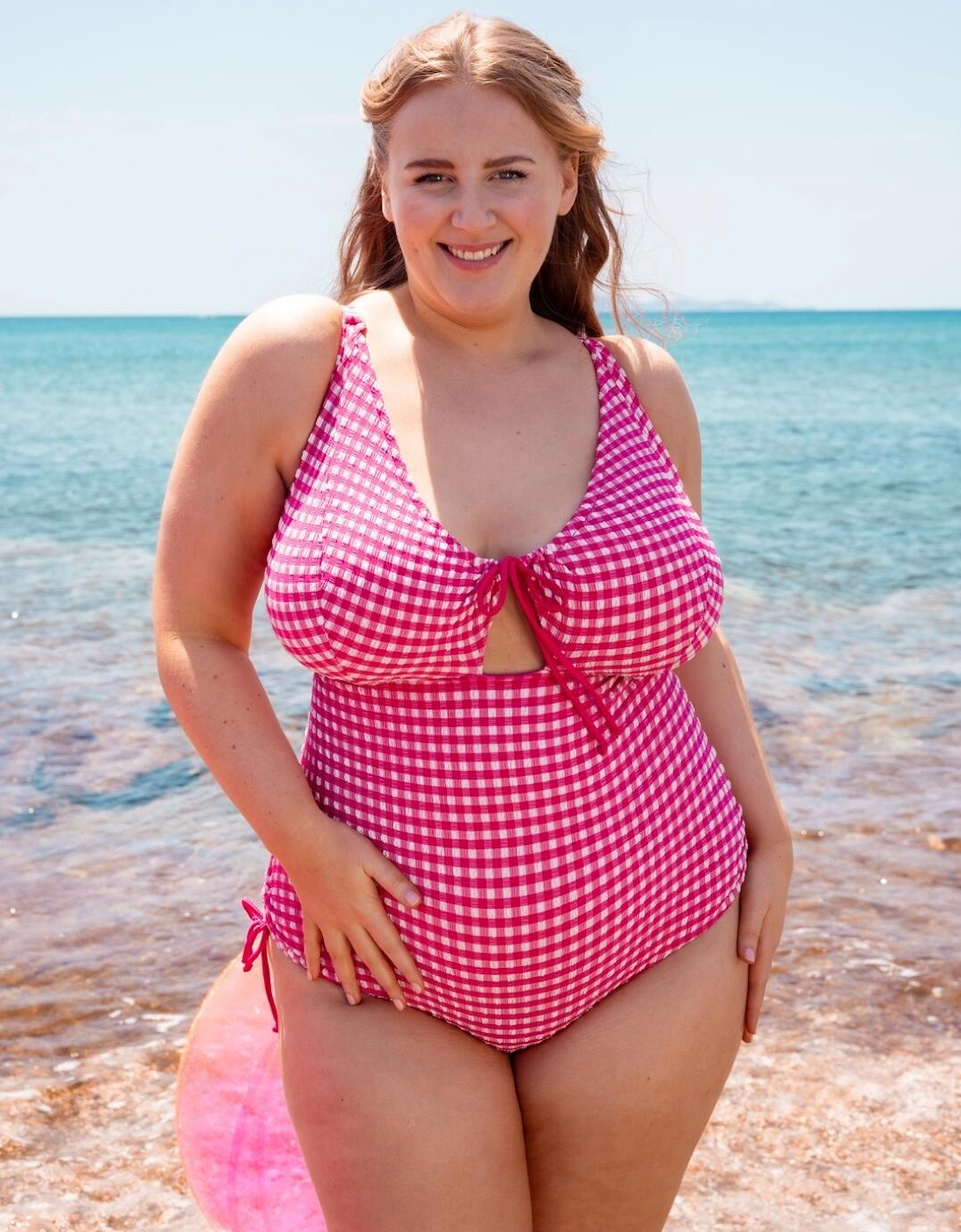 CS036606 Curvy Kate Holiday Check Non Wired Swimsuit