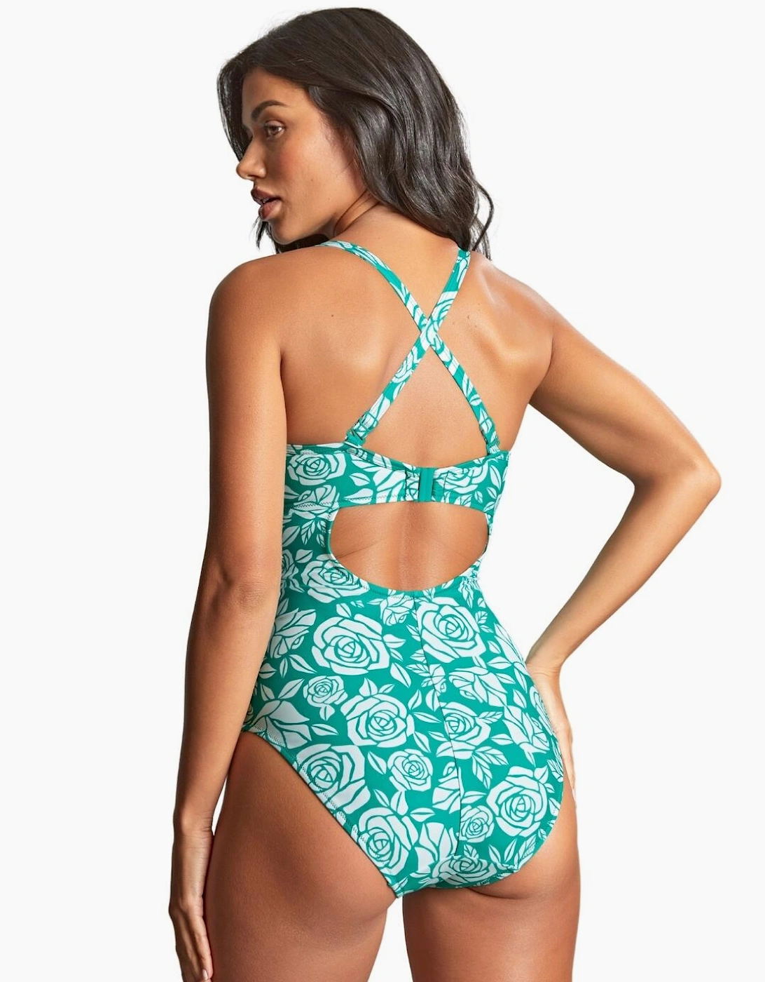 SW1770A Panache English Rose Tatiana Twist Bandeau Swimsuit