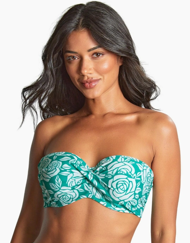 SW1763B Panache English Rose Ella Twist Bandeau Bikini Top