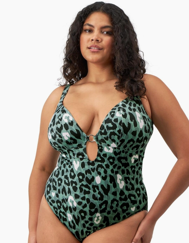 802044 Elomi Jungle Bay Non Wired Plunge Swimsuit