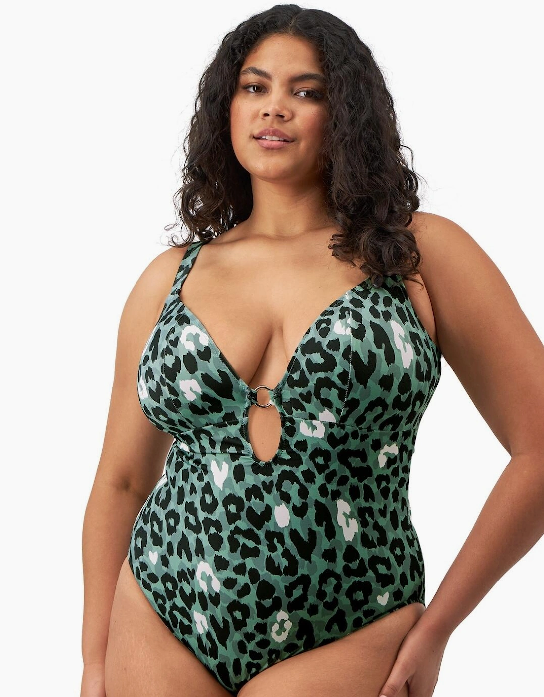802044 Elomi Jungle Bay Non Wired Plunge Swimsuit