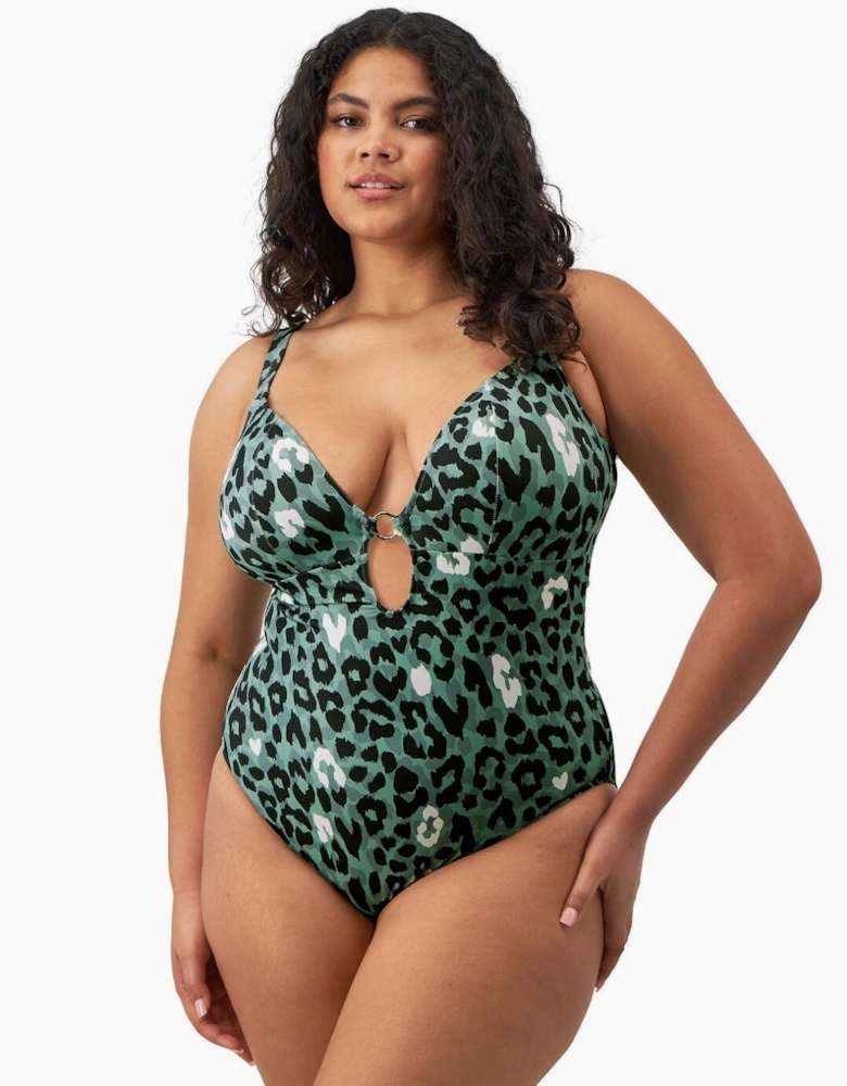 802044 Elomi Jungle Bay Non Wired Plunge Swimsuit