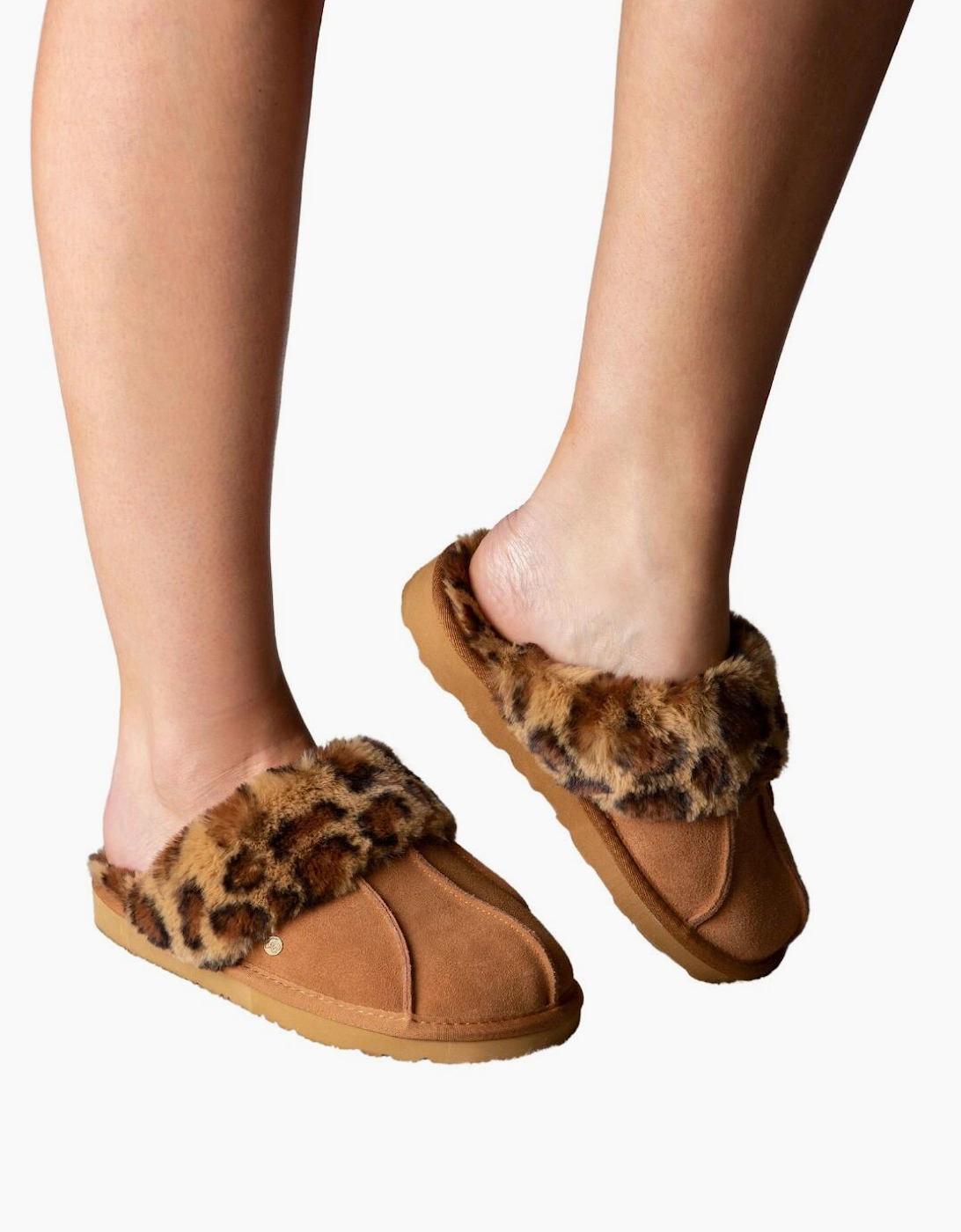 23102 Pour Moi Faux Fur Trim Suede Mule Slipper