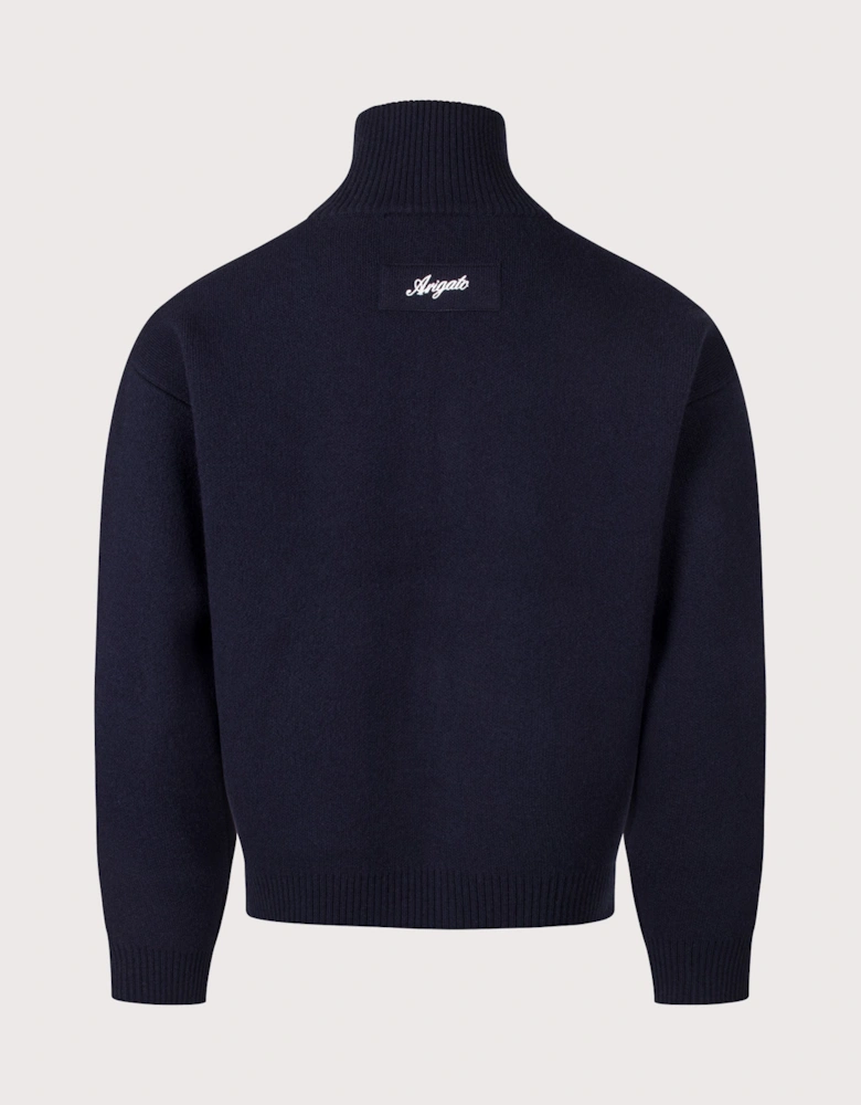 Oversized Fit Core Zip Through Knit Jumper