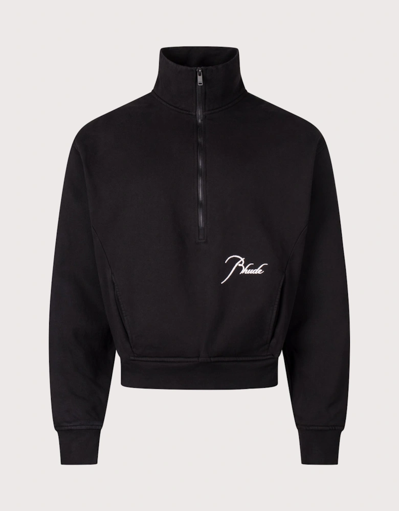 Relaxed Cropped Fit Classique Quarter Zip Sweatshirt