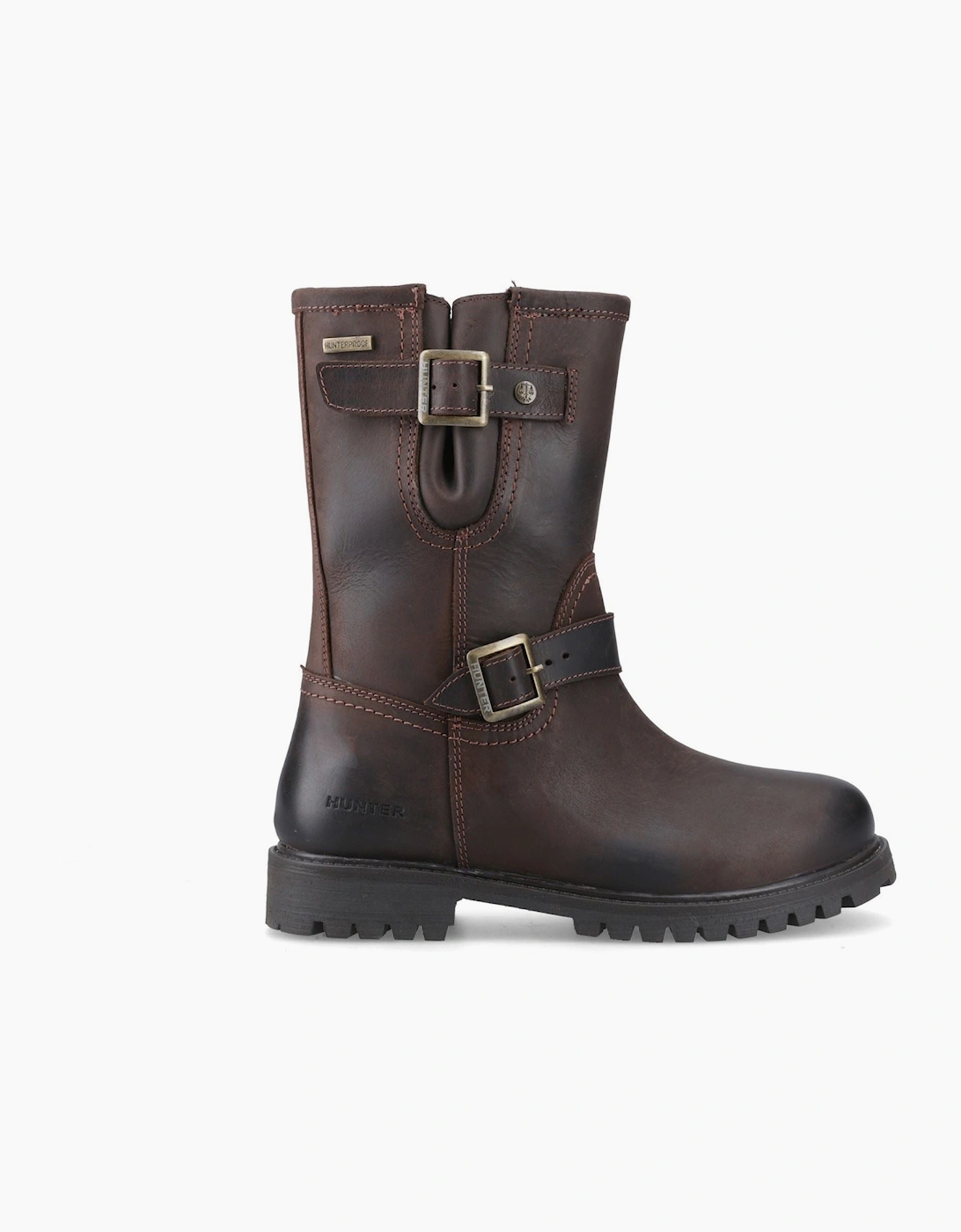 Hunter Stenness Mid WP Leather Women's Chocolate Brown Boots