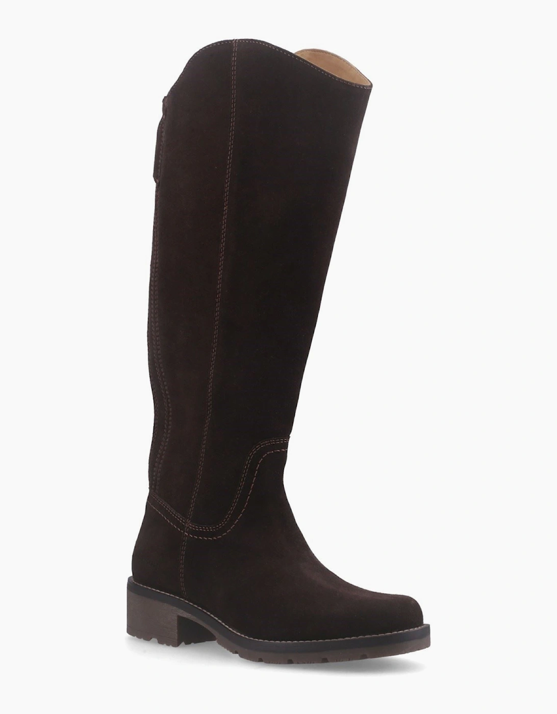 Hunter Katrine Tall WP Suede Women's Chocolate Brown Heeled Knee High Boots