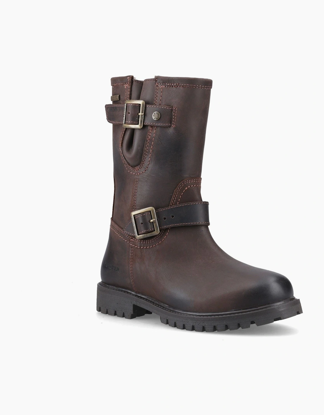 Hunter Stenness Mid WP Leather Women's Chocolate Brown Boots
