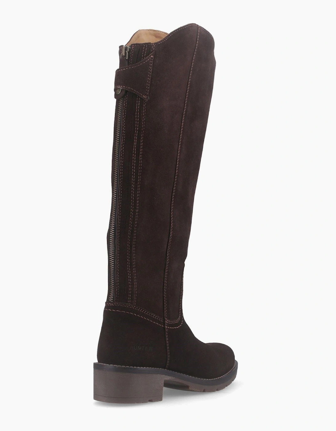 Hunter Katrine Tall WP Suede Women's Chocolate Brown Heeled Knee High Boots