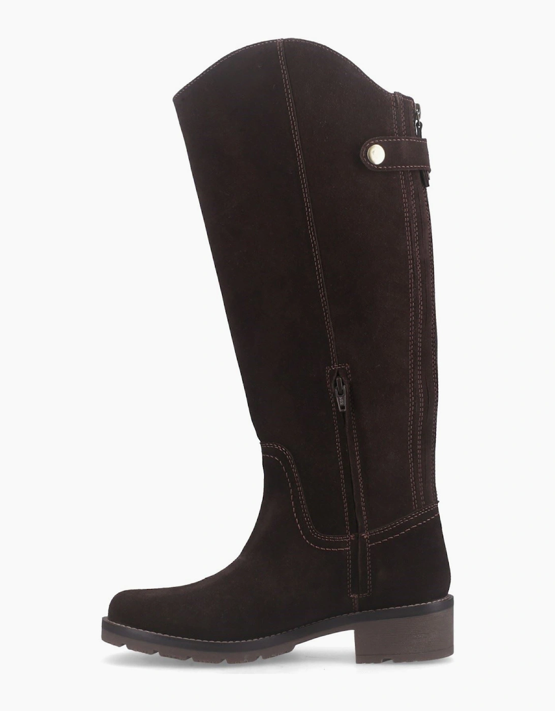 Hunter Katrine Tall WP Suede Women's Chocolate Brown Heeled Knee High Boots