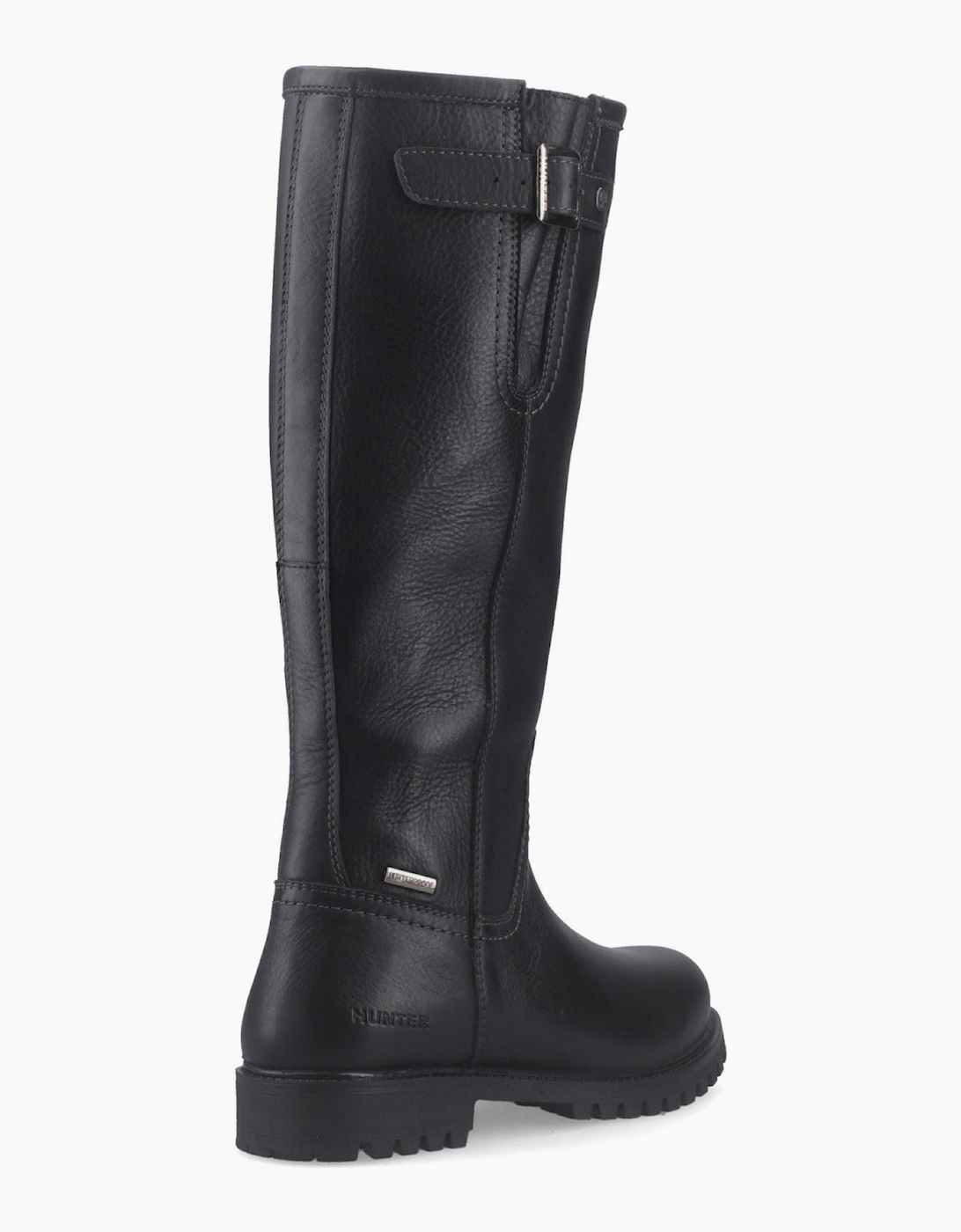 Hunter Tanna Tall WP Leather Women's Black Boots