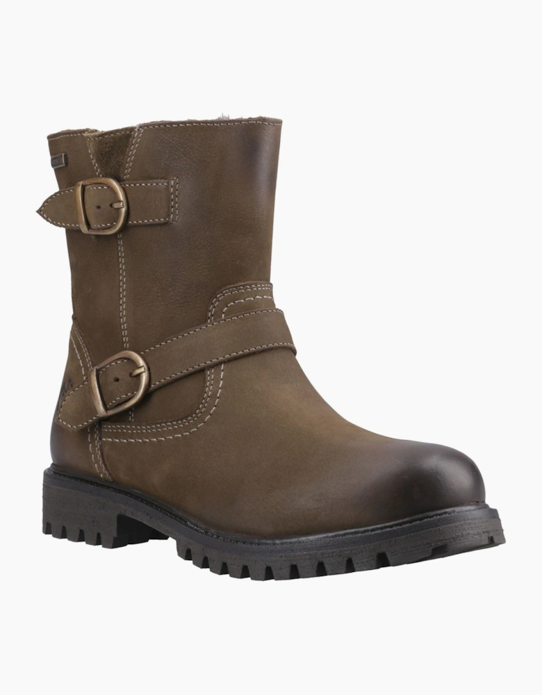Cotswold Tetbury Leather Women's Olive Heeled Ankle Boots
