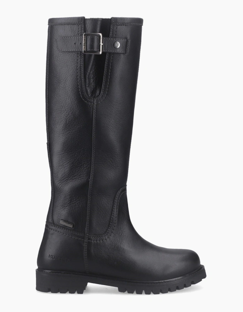 Hunter Tanna Tall WP Leather Women's Black Boots