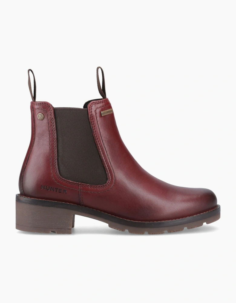 Hunter Alsh Dealer WP Leather Women's Burgundy Heeled Chelsea Boots