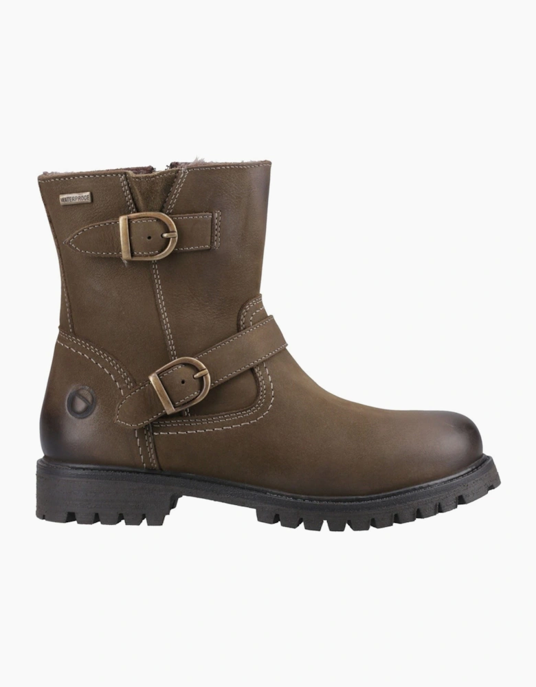 Cotswold Tetbury Leather Women's Olive Heeled Ankle Boots