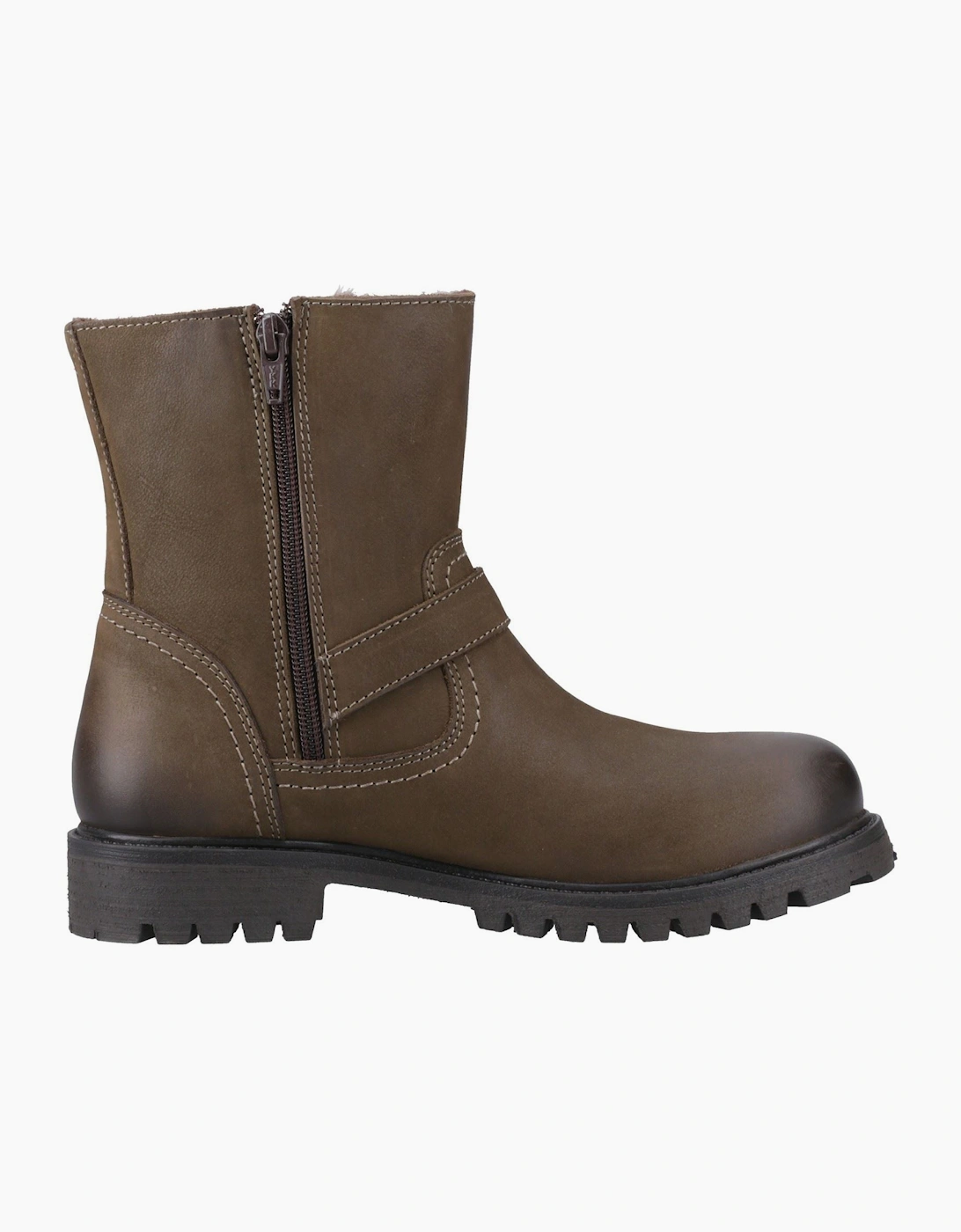 Cotswold Tetbury Leather Women's Olive Heeled Ankle Boots