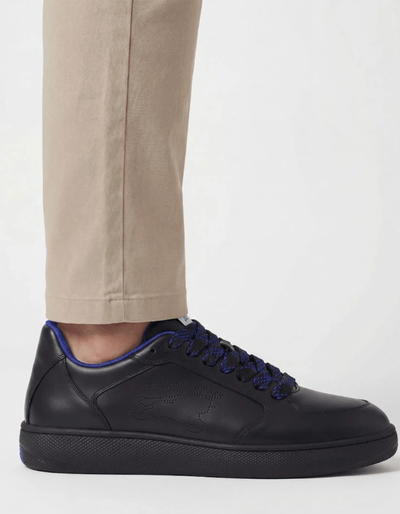 Burberry Leather Padded Trainers in Black & Blue