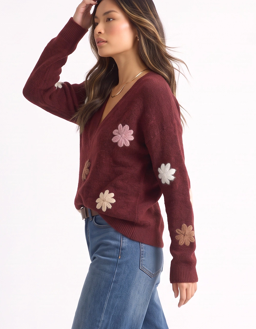 Mulberry Crochet 3D Floral Knitted Jumper