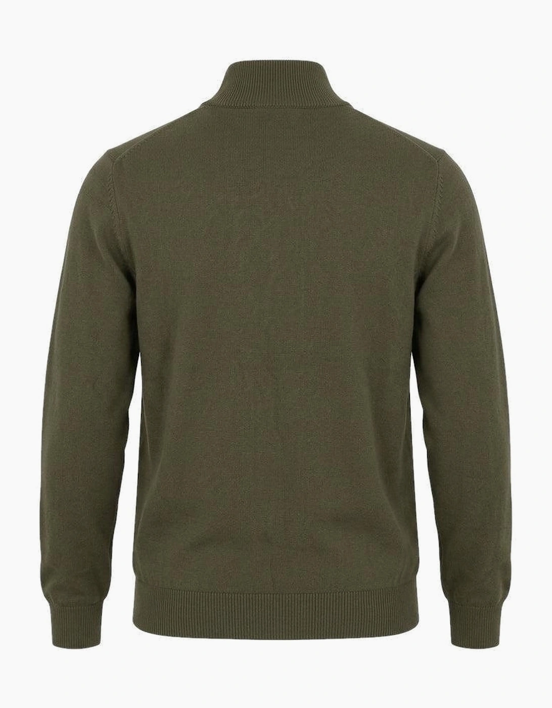 Lyle & Scott Cotton Merino Quarter Zip Jumper Khaki Ash
