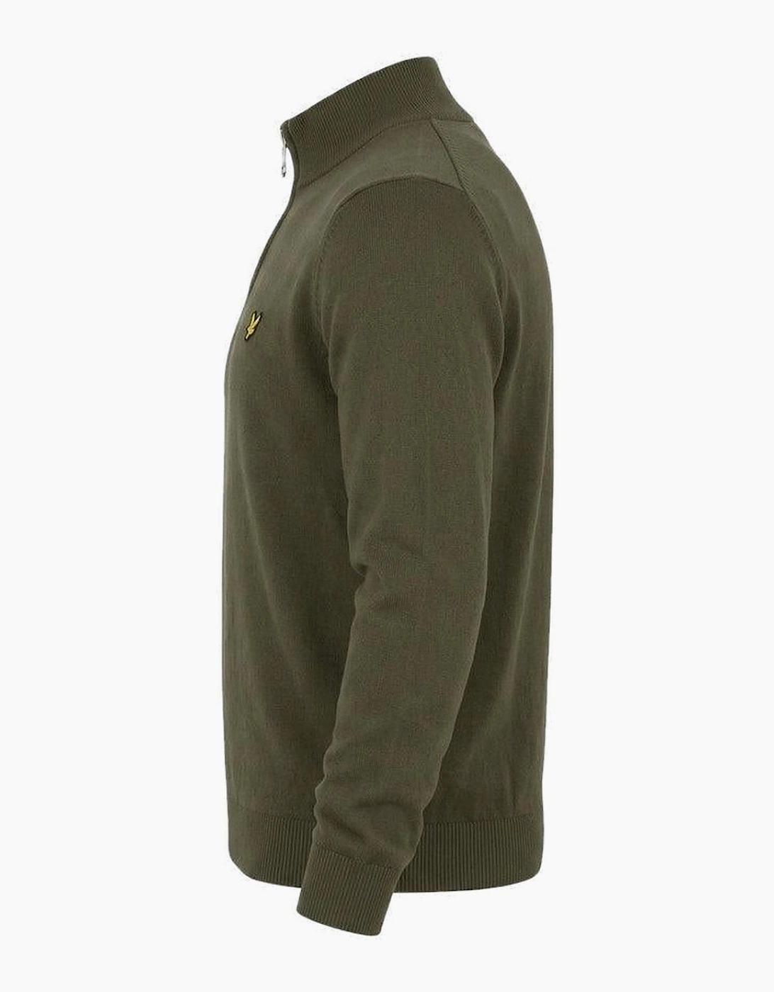 Lyle & Scott Cotton Merino Quarter Zip Jumper Khaki Ash
