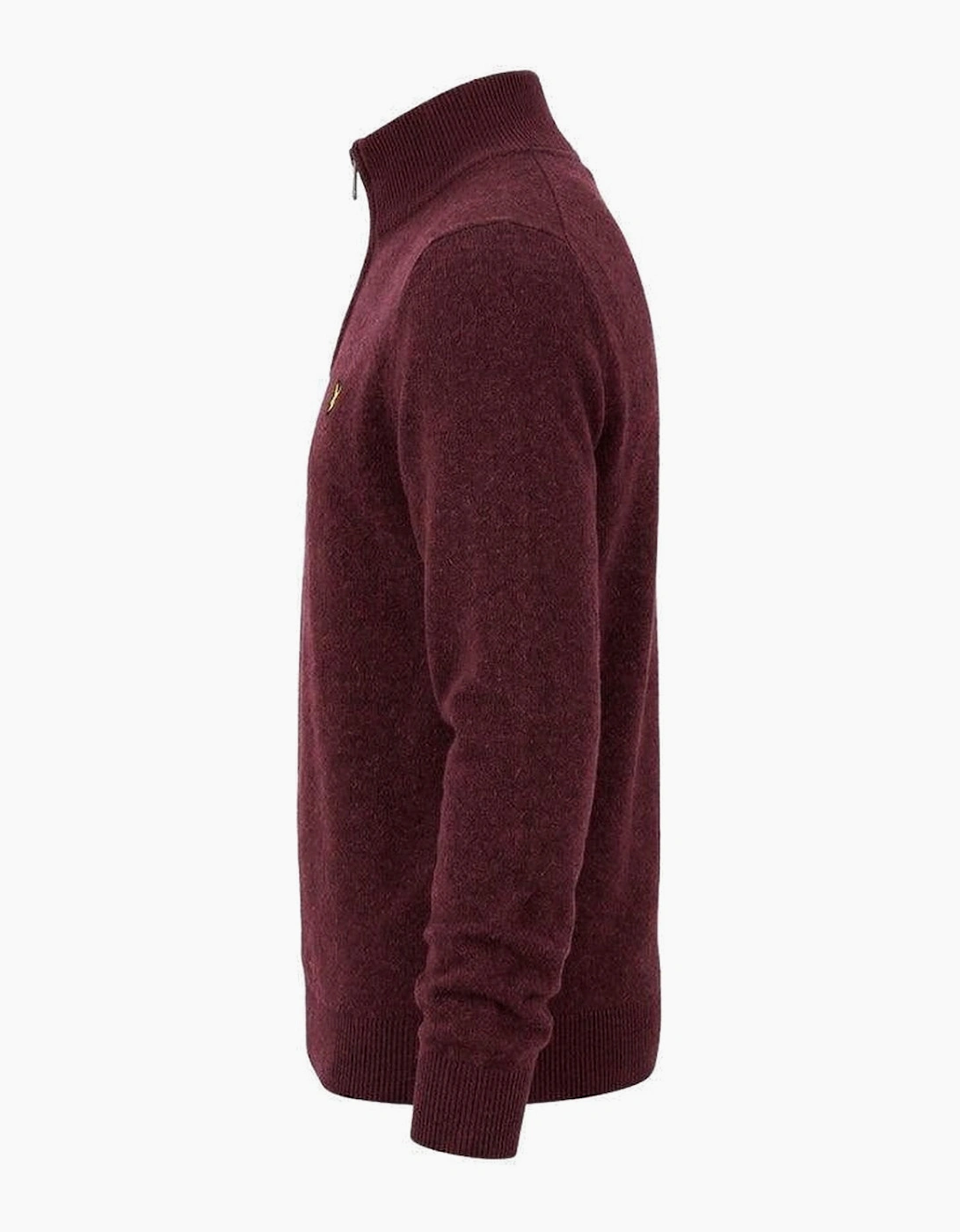 Lyle & Scott Lambswool Blend Quarter Zip Jumper Beetroot Marl