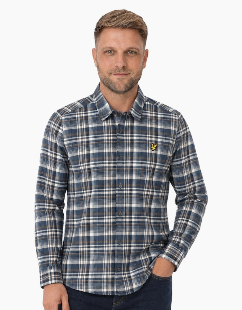 Lyle & Scott L/S Brushed Check Shirt Aegean Blue
