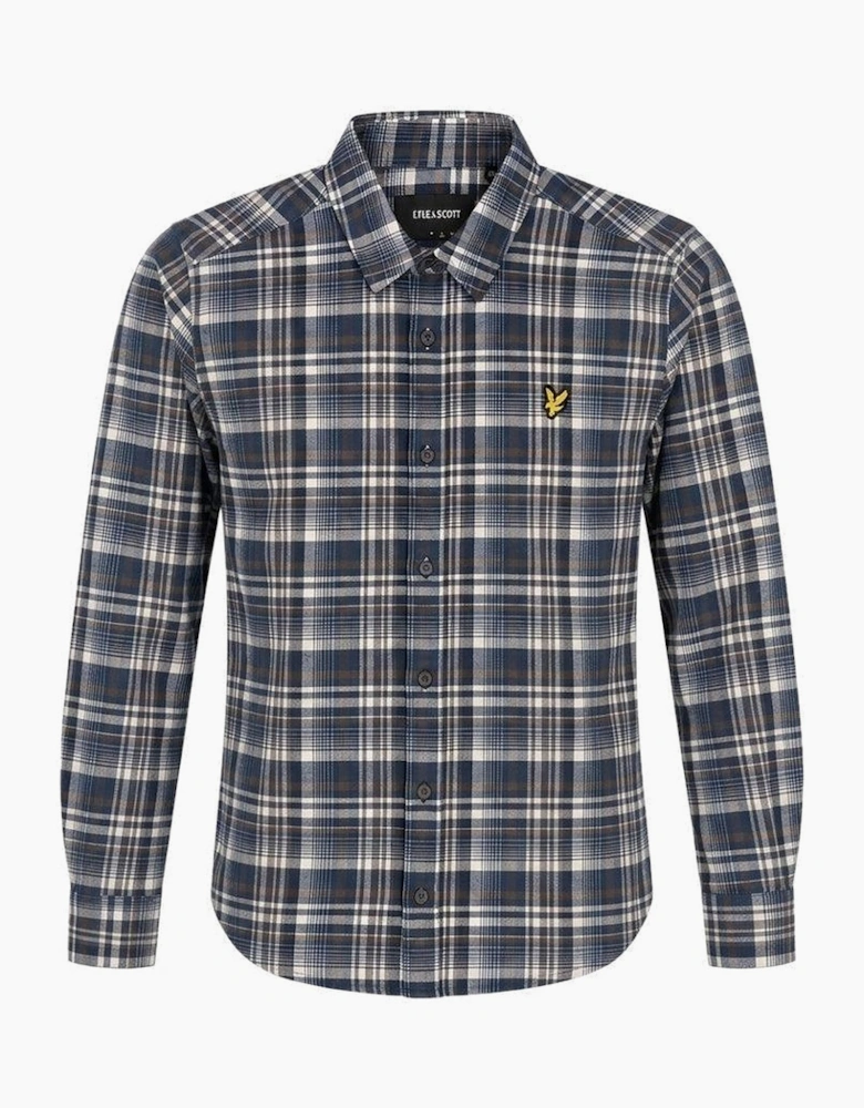 Lyle & Scott L/S Brushed Check Shirt Aegean Blue
