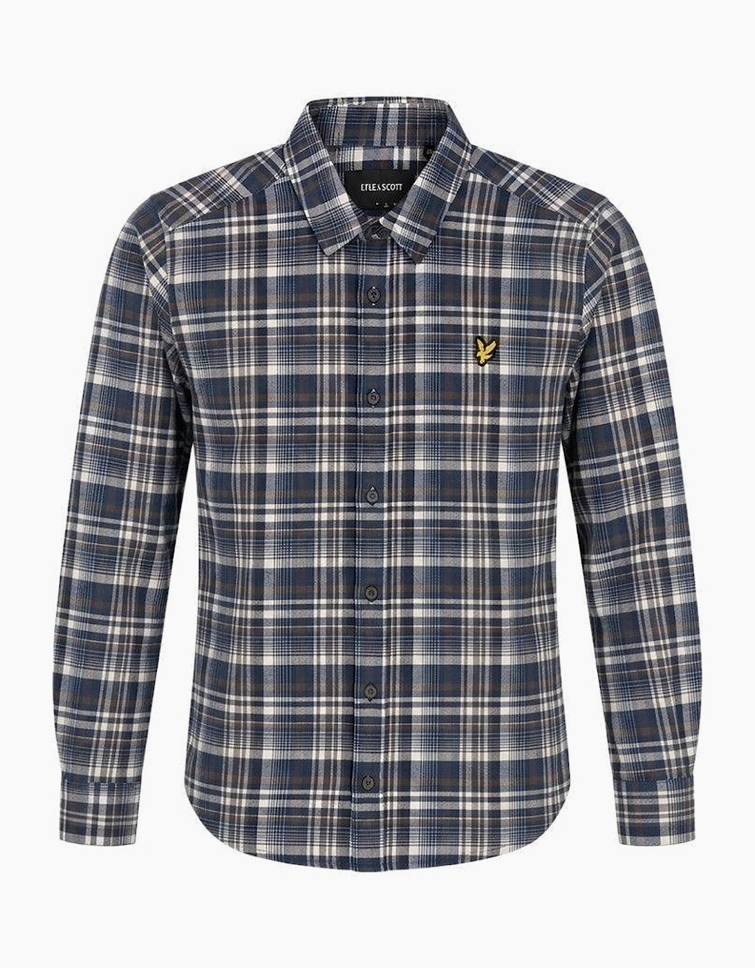 Lyle & Scott L/S Brushed Check Shirt Aegean Blue