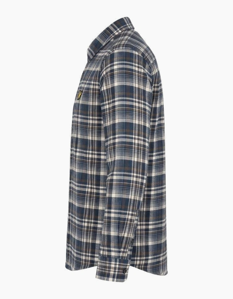 Lyle & Scott L/S Brushed Check Shirt Aegean Blue