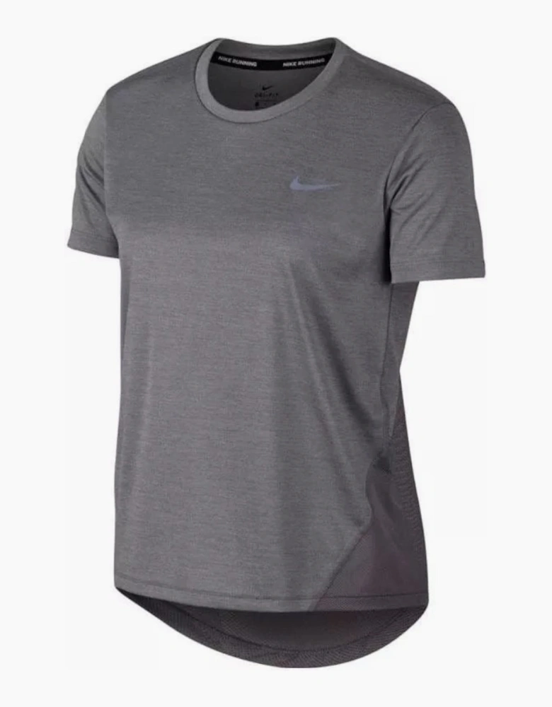 Nike Women's Dri-Fit Miler Grey Running T-Shirt